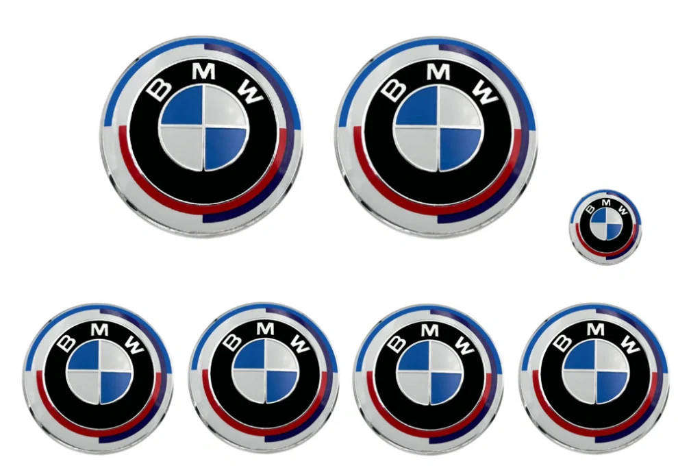 BMW Heritage Badges/Roundels (7 piece with 65mm wheels)