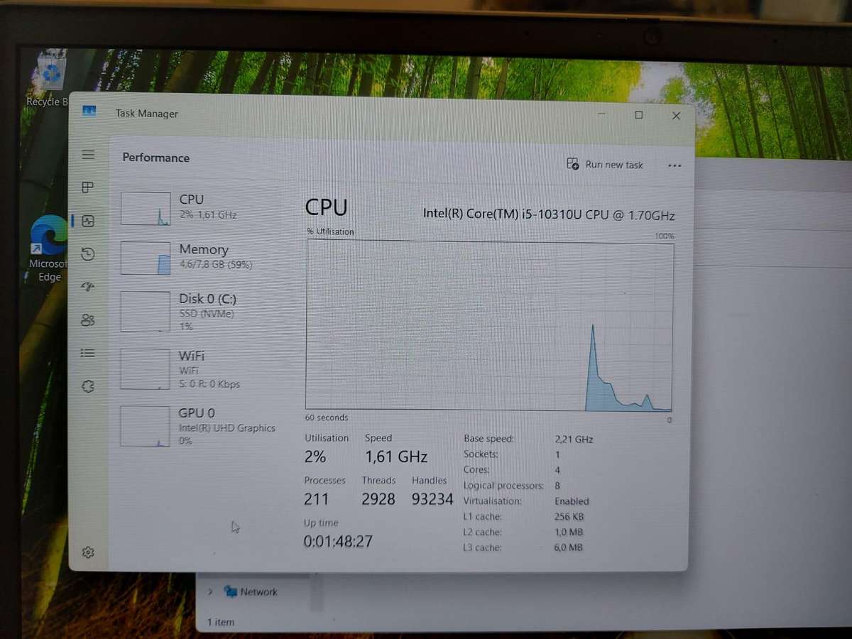 HP Zbook Firefly 15 G7 i5-10310U 1.7GHz 8GB Ram 256GB NVMe SSD