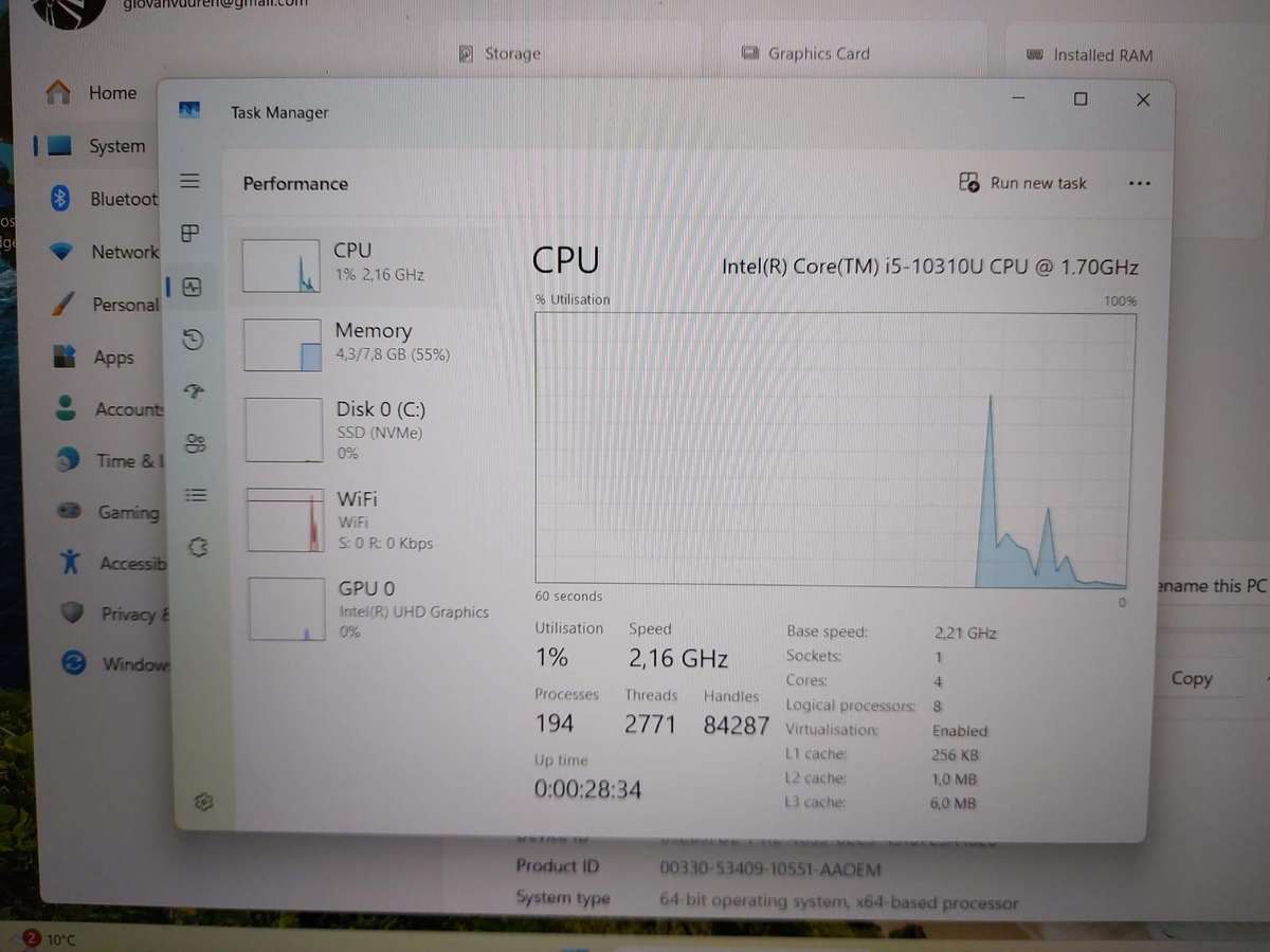 HP Zbook Firefly 15 G7 i5-10310U 1.7GHz 8GB Ram 256GB NVMe SSD
