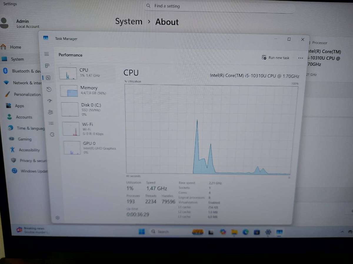 HP Zbook Firefly 15 G7 i5-10310U 1.7GHz 8GB Ram 256GB NVMe SSD