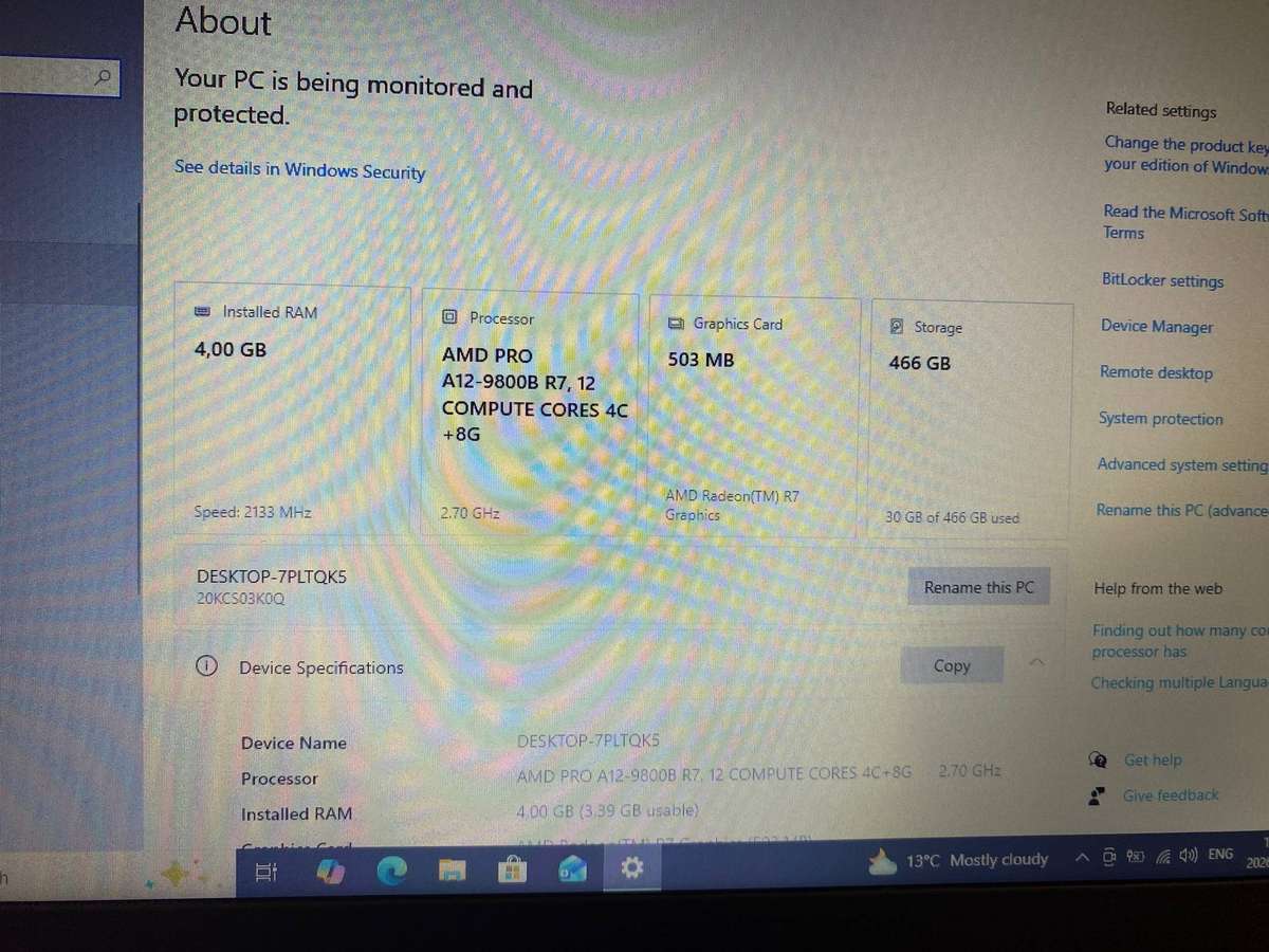 Lenovo ThinkPad A275 AMD A12 A2.70GHz 4GB RAM 500GB HDD AMD Radeon Graphics
