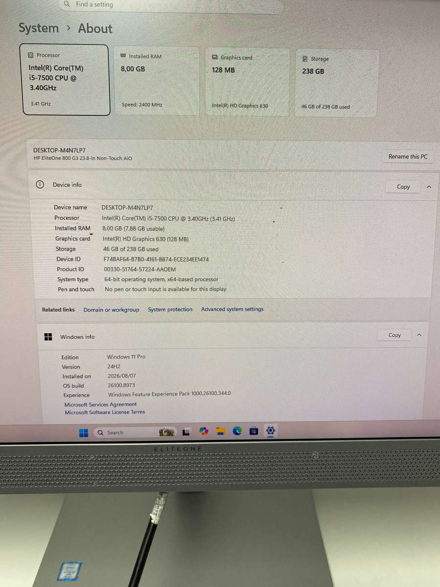 HP EliteOne 800 G3