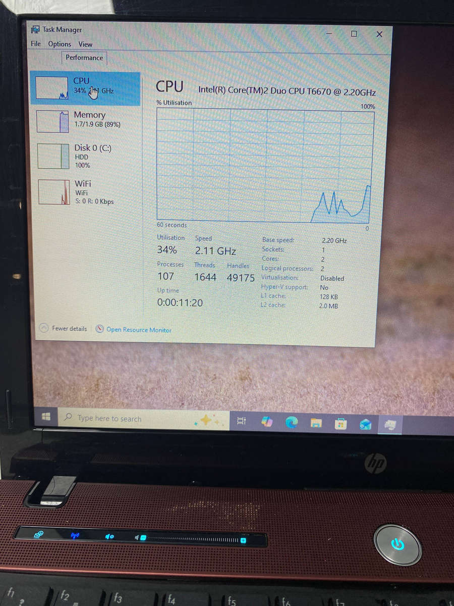 HP ProBook 4310s Intel Core 2 Duo T6670 @ 2.20GHz (Grade B)
