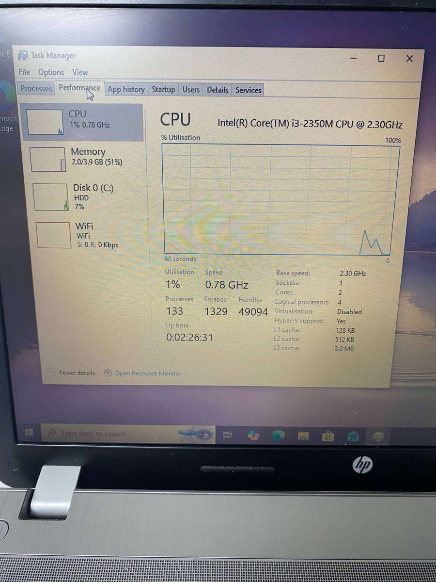 HP ProBook 4530s Intel Core i3-2350M @ 2.30GHz