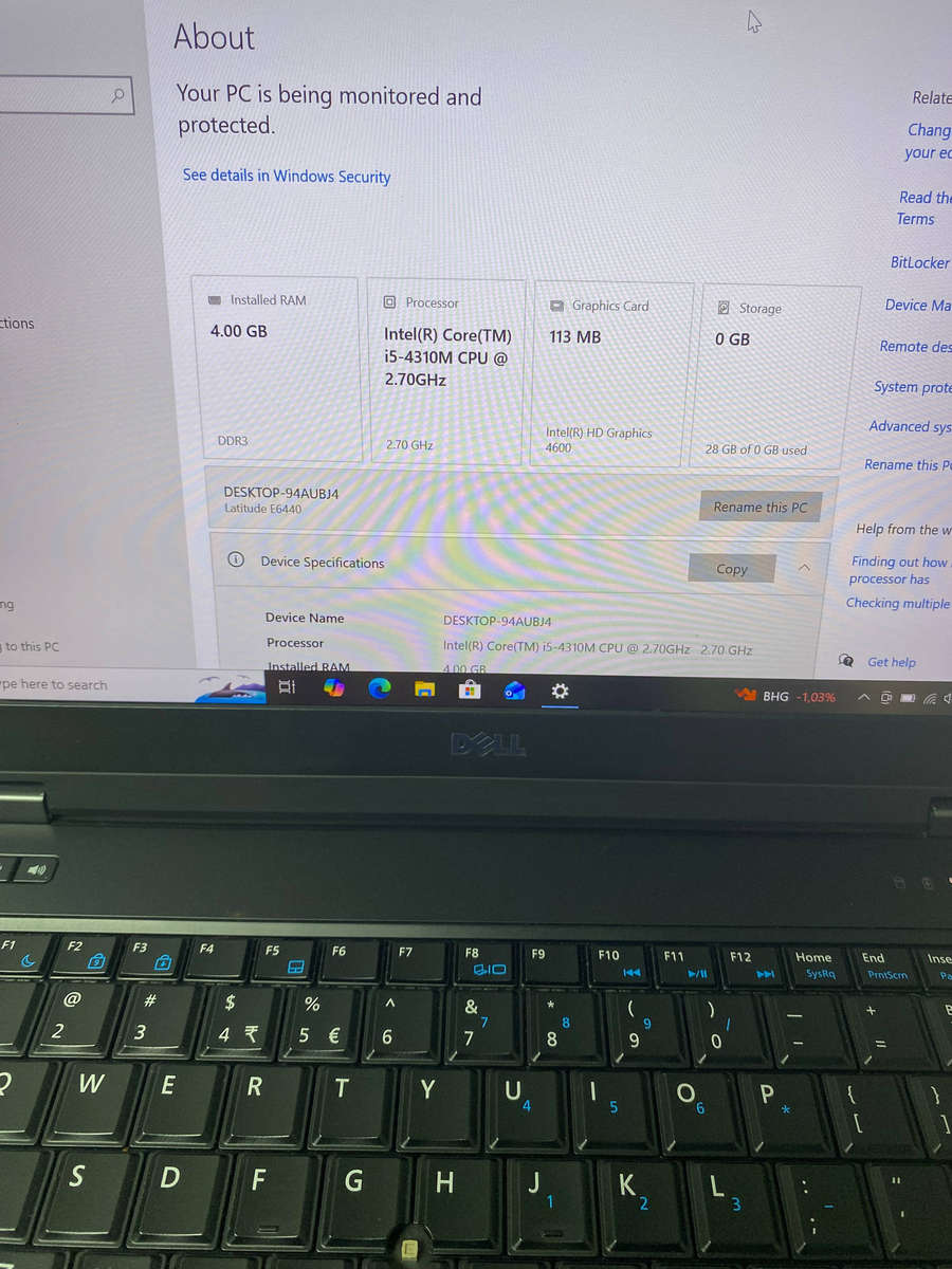 Dell Latitude E6440 Intel Core i5-4310M @ 2.70GHz