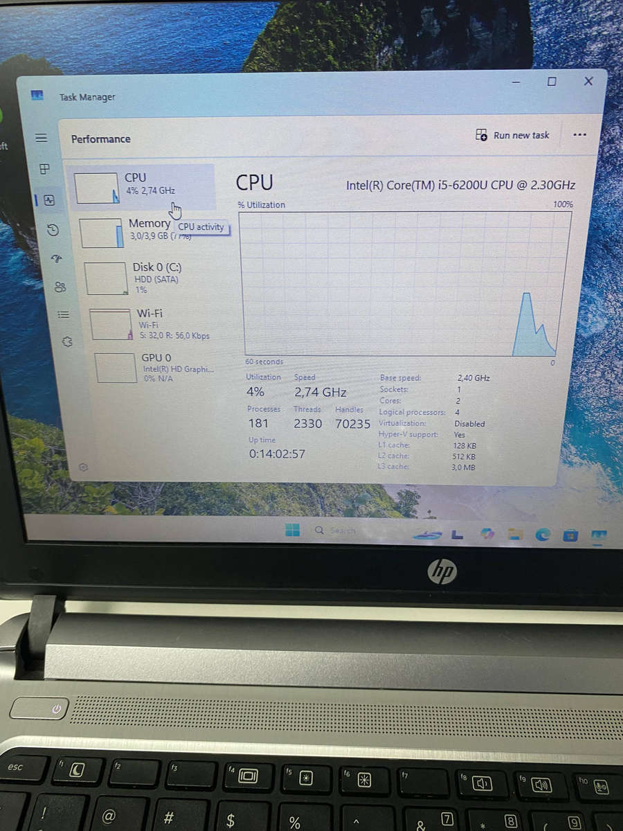 HP ProBook 430 G3 Intel Core i5-6200U @ 2.30GHz