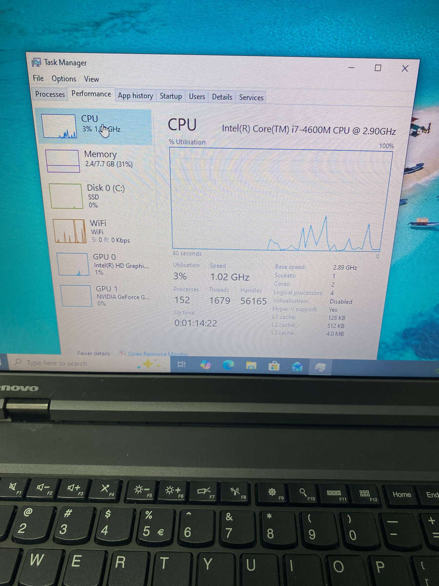 Lenovo ThinkPad T540p Intel Core i7-4600M @ 2.90GHz