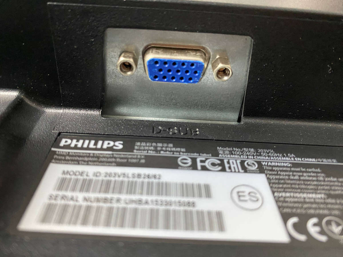 Philips V-Line 203V Monitor Screen