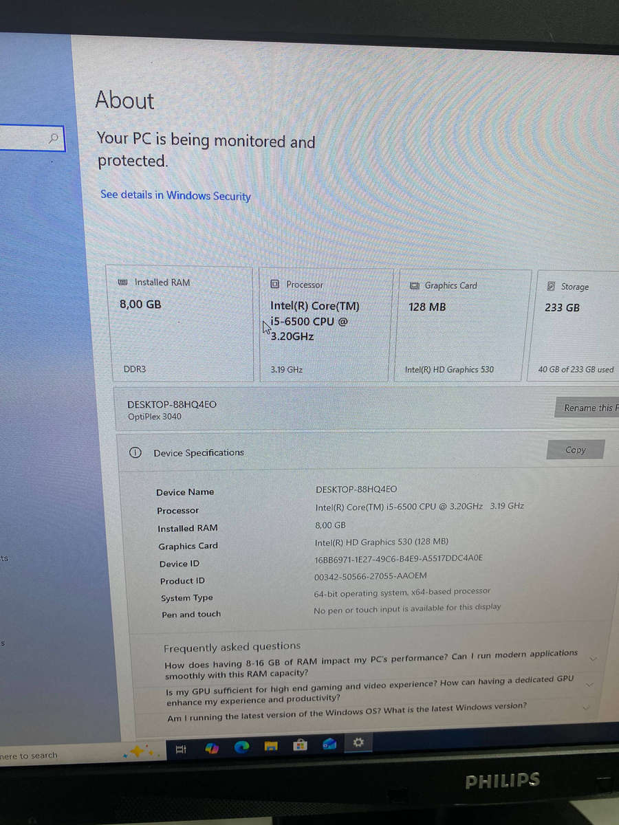 Dell OptiPlex 3040 Desktop PC  Intel Core i5