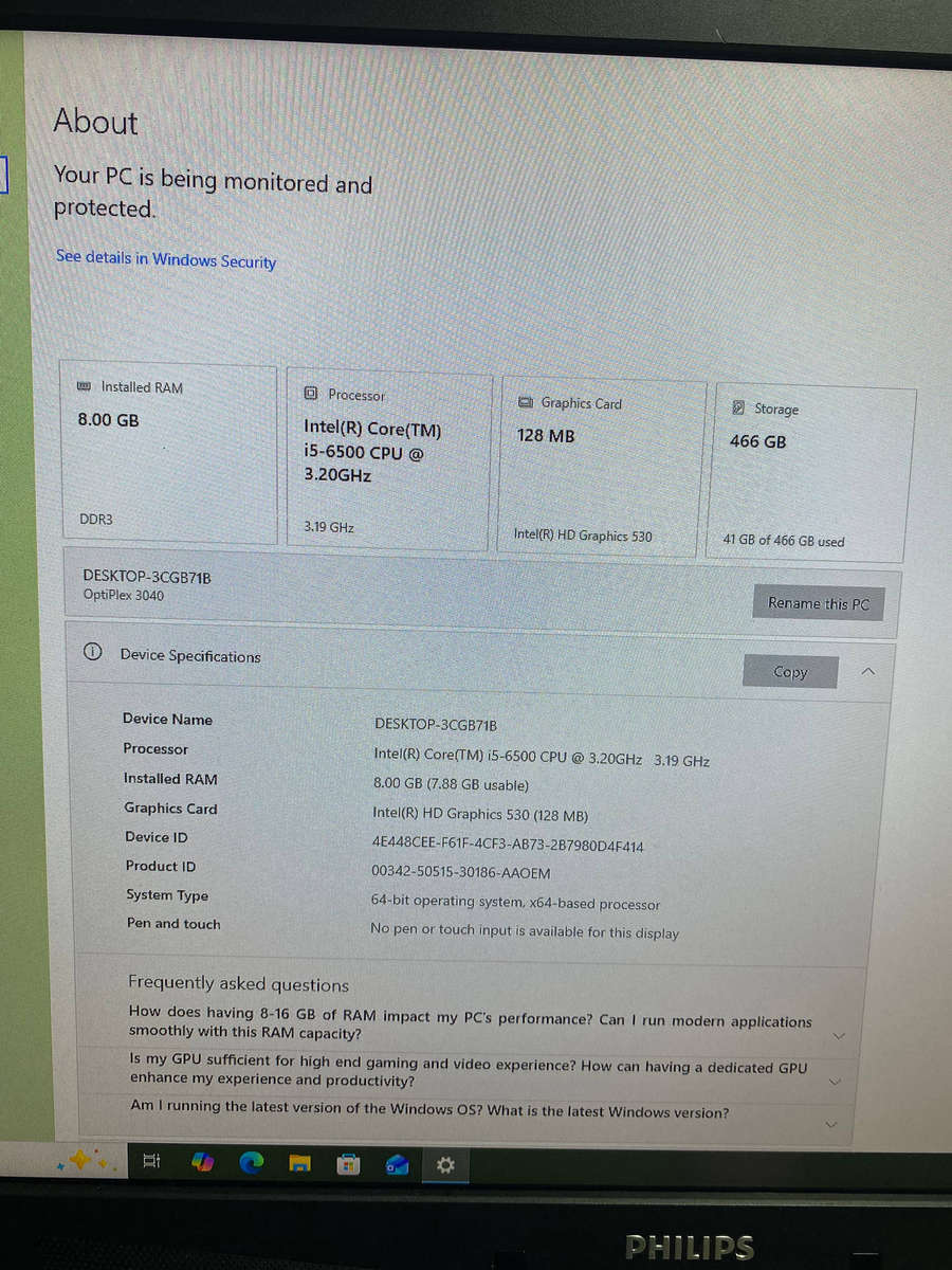 Dell OptiPlex 3040 Desktop PC  Intel Core i5