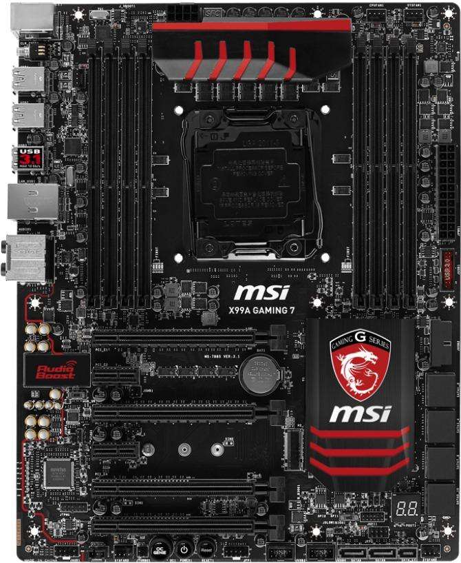 MSI X99A GAMING 7 Intel X99 Chipset LGA 2011-3 Socket ATX Desktop Motherboard 32GB DDR4 Ecc modules