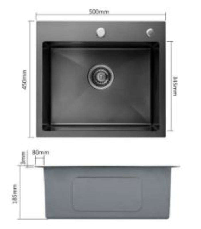 HOMZ SQUARE STAINLESS STEEL PREP BOWL