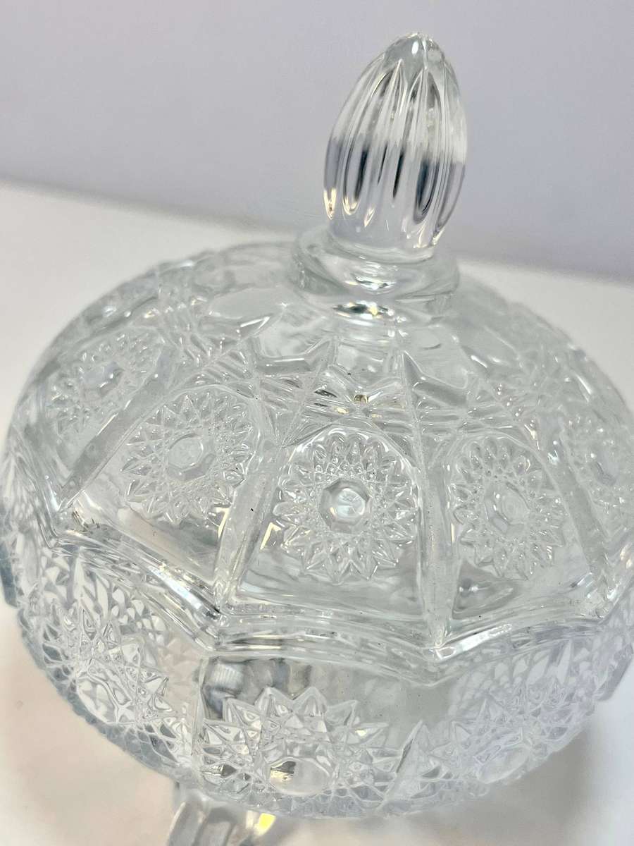 Vintage Bohemian Candy Dish with Lid  Bonbonniere