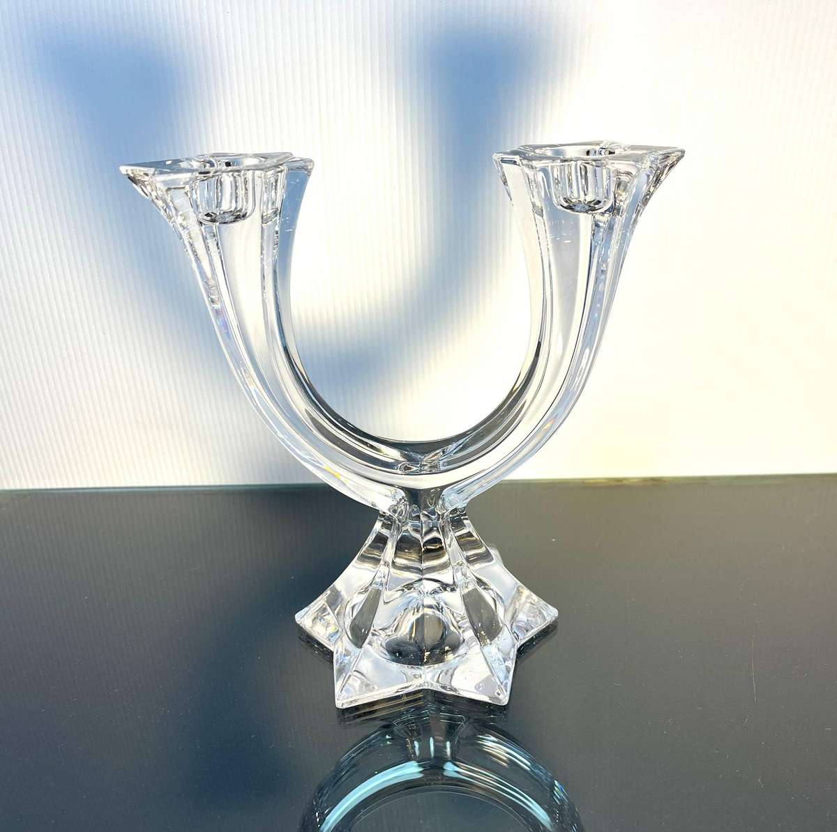 Villeroy & Boch Crystal Two-Arm Candelabra  Art Deco Elegance