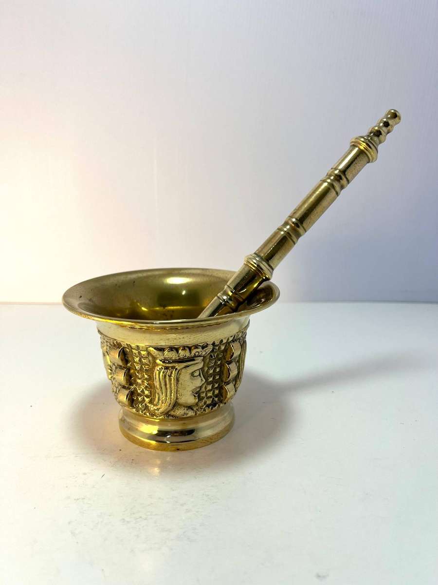 Vintage Brass Mortar & Pestle (Almirez)