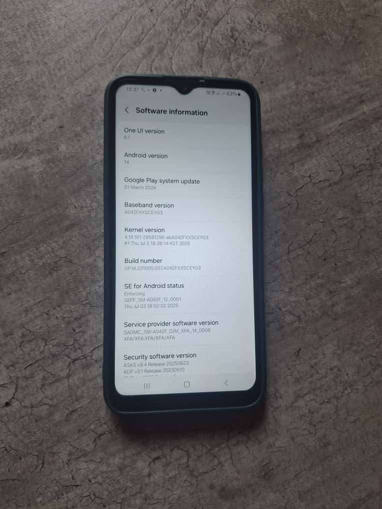 Samsung Galaxy A04e Dual Sim Blue With a case included.