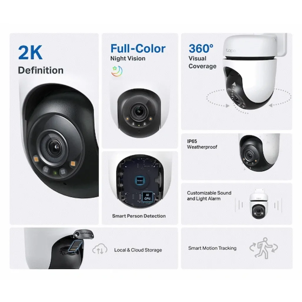 TP-Link Tapo C510W 2K Outdoor Pan/Tilt Security WiFi Camera