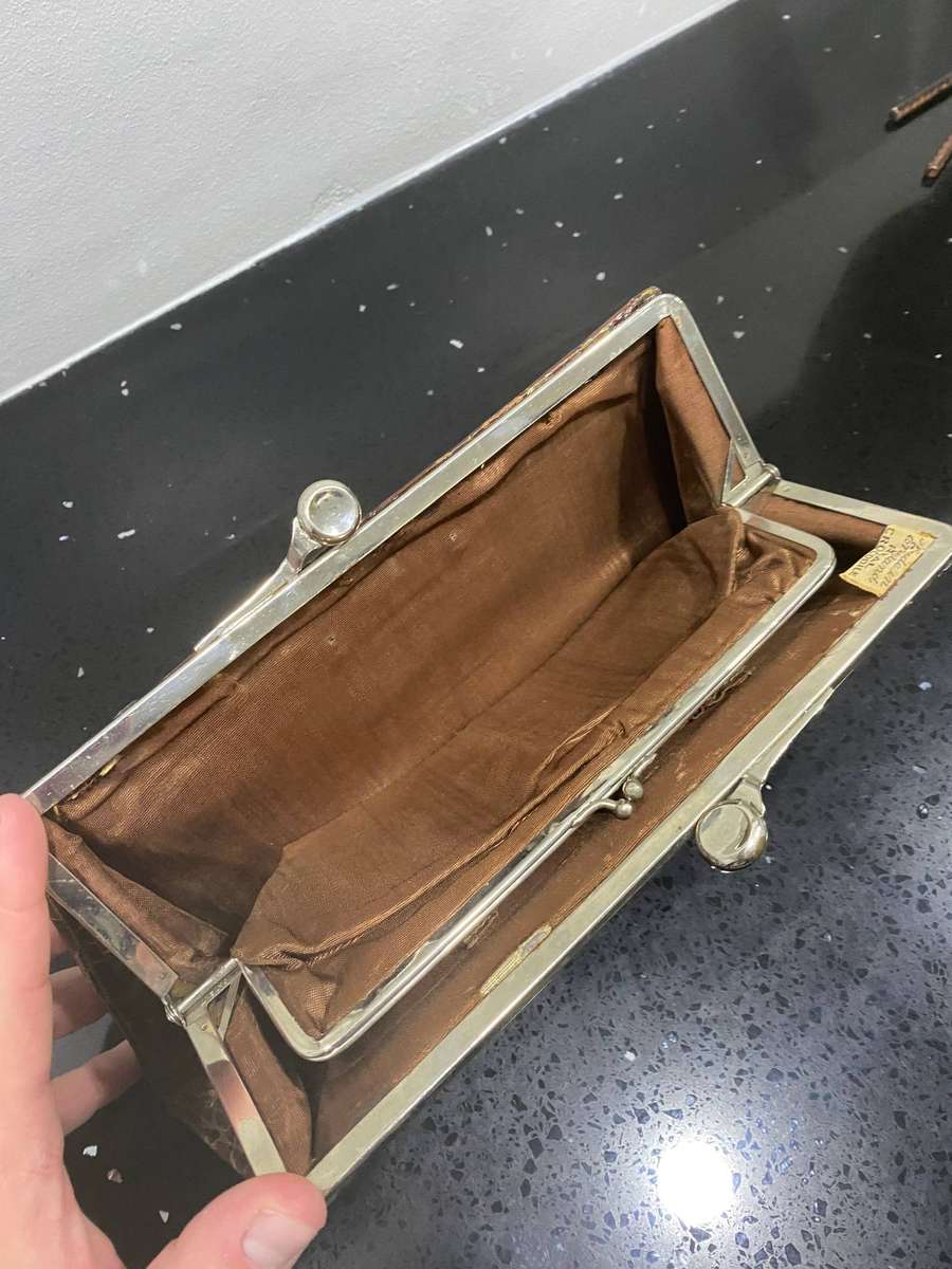 Vintage 1930s Crocodile Clutch Purse