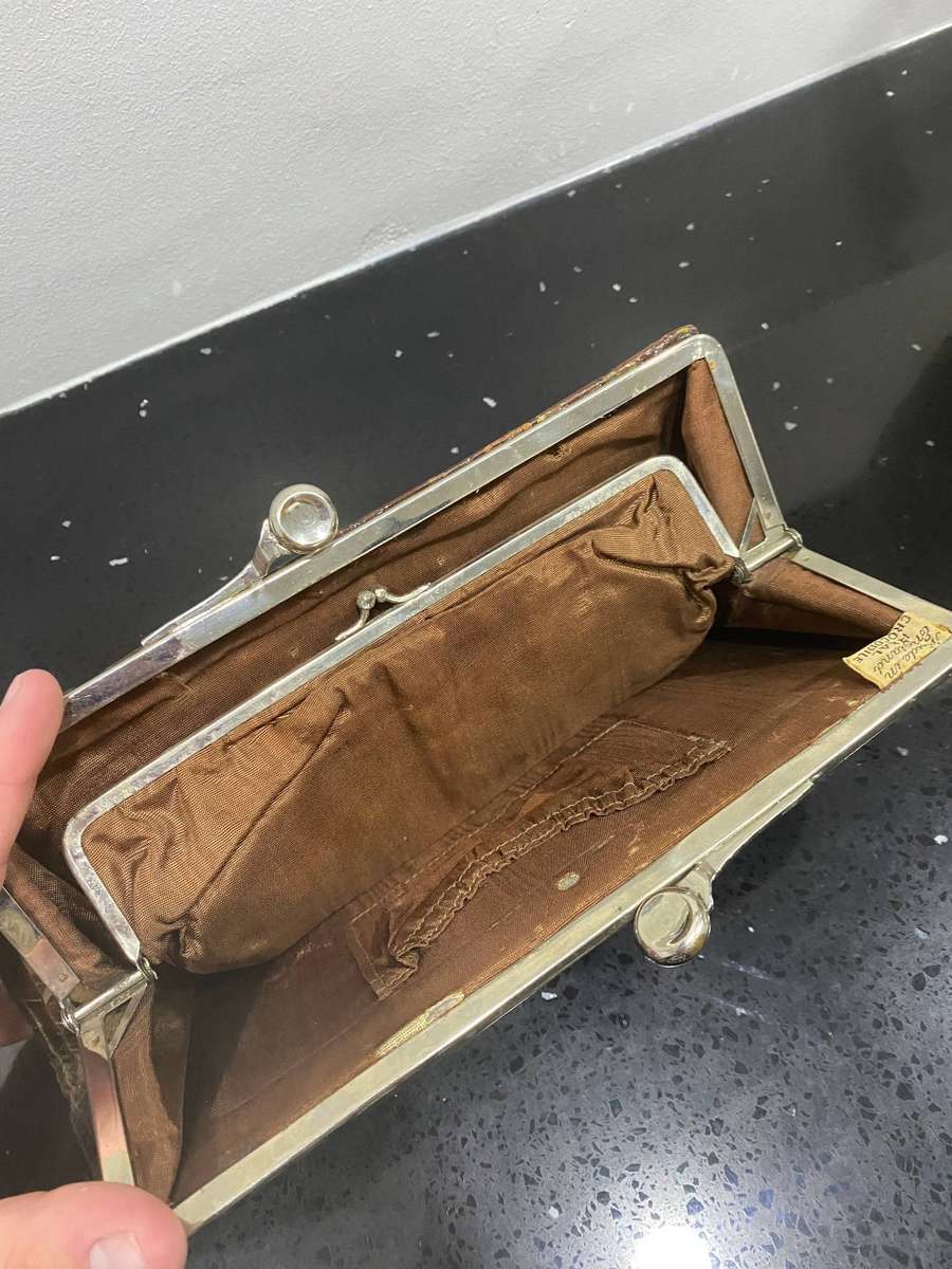 Vintage 1930s Crocodile Clutch Purse