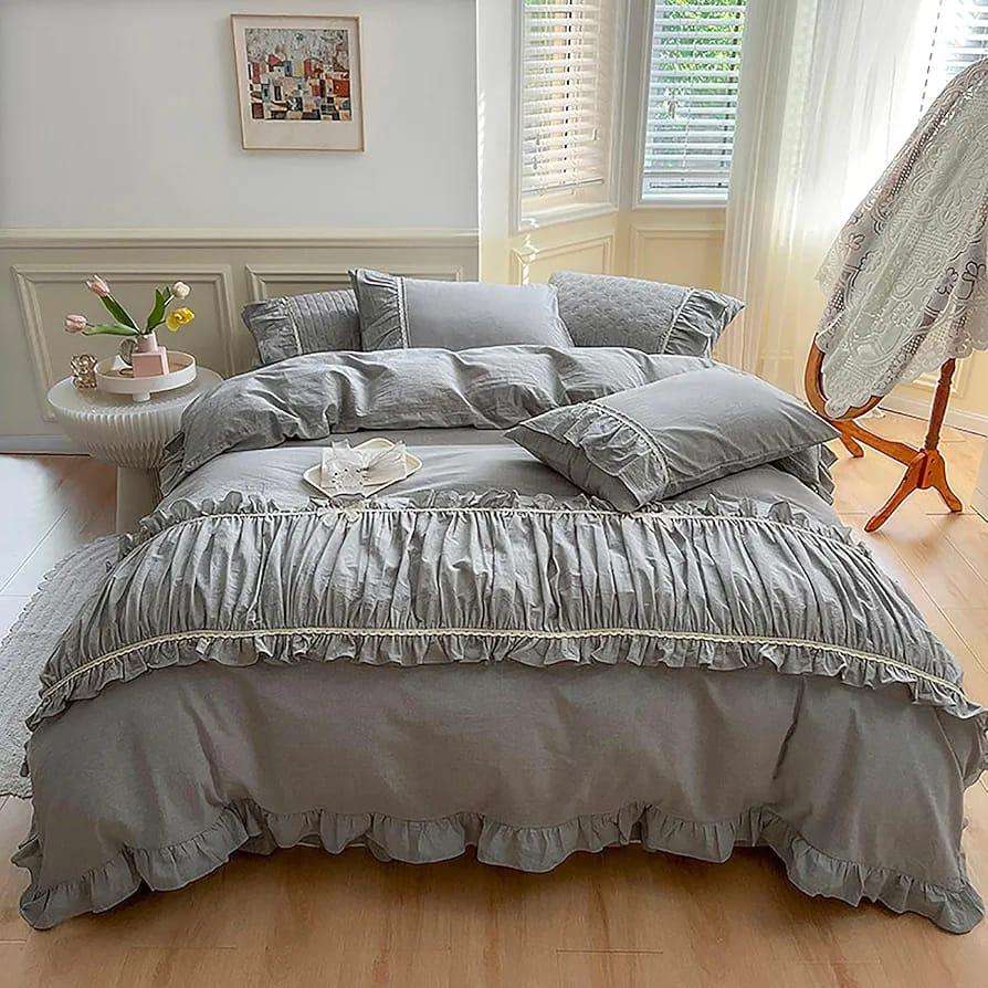 7pc King Comforter Set Gray