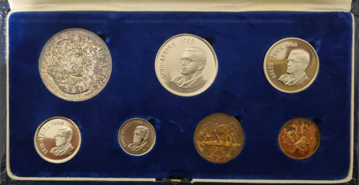 1968 South African sliver proof coin set