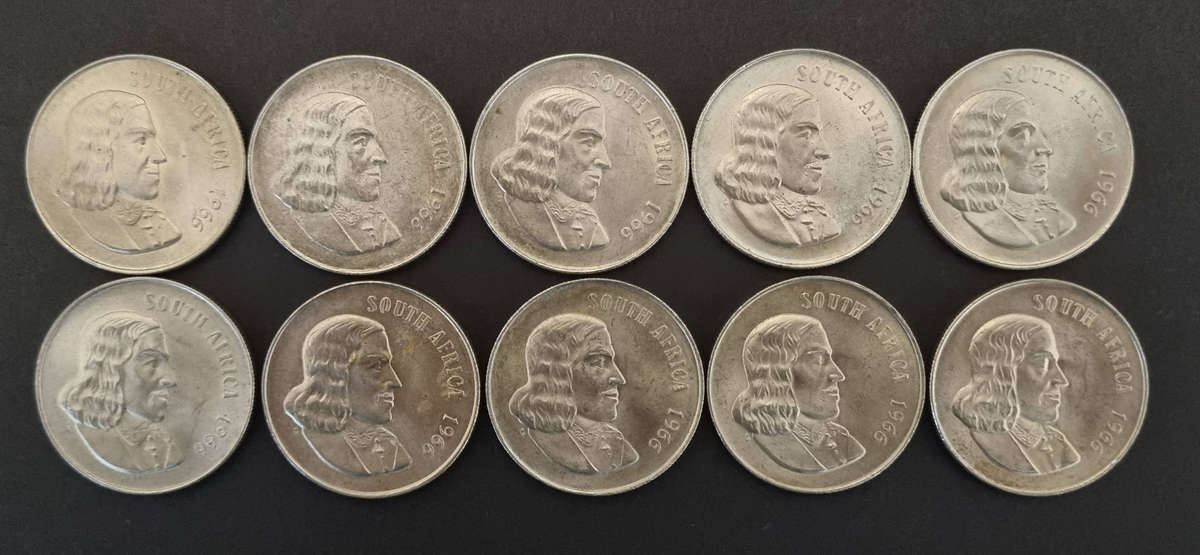 10 × 1966 R1 coins