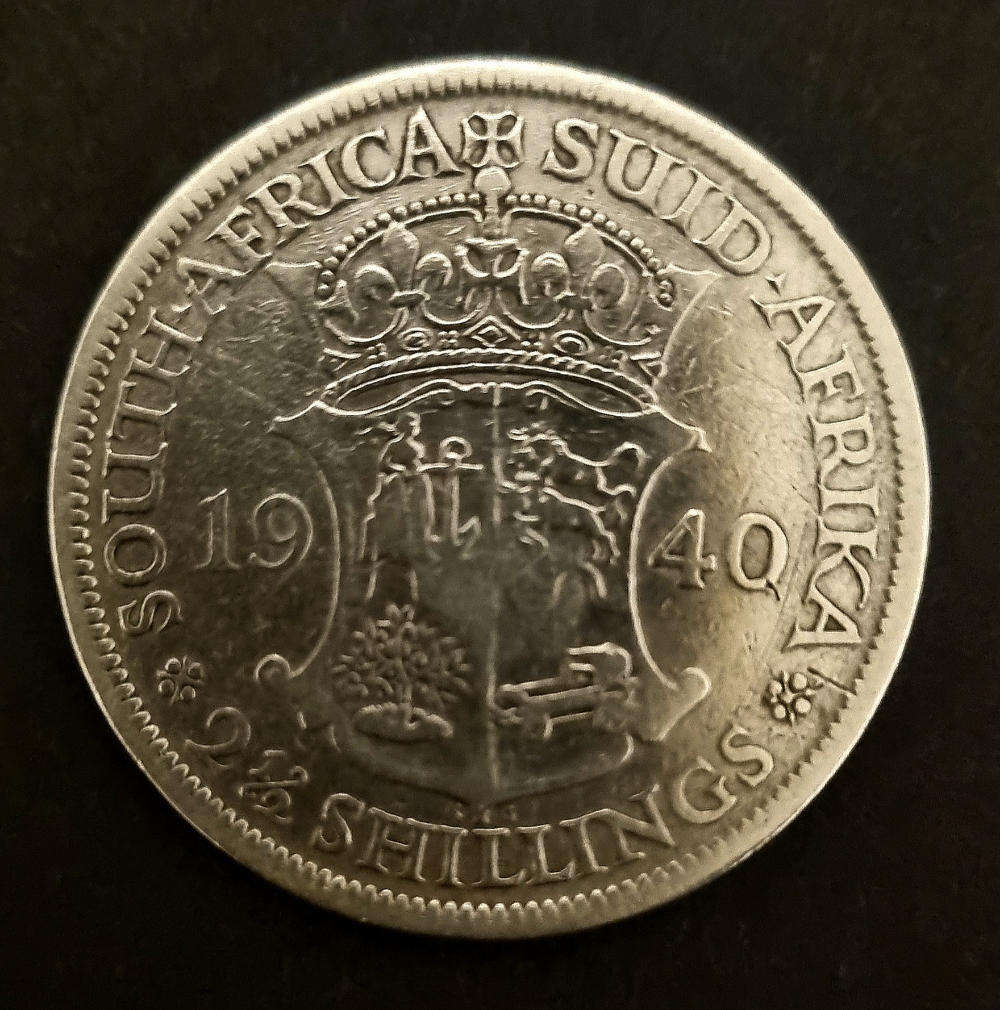  Stunning & Shiny 1940 South Africa 2½ Shillings  George VI Silver Coin 
