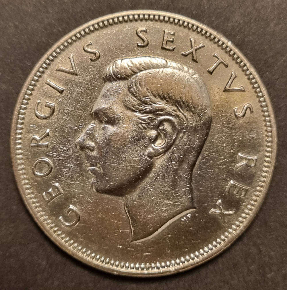 1952 South Africa 2½ Shillings  King George VI Silver Coin