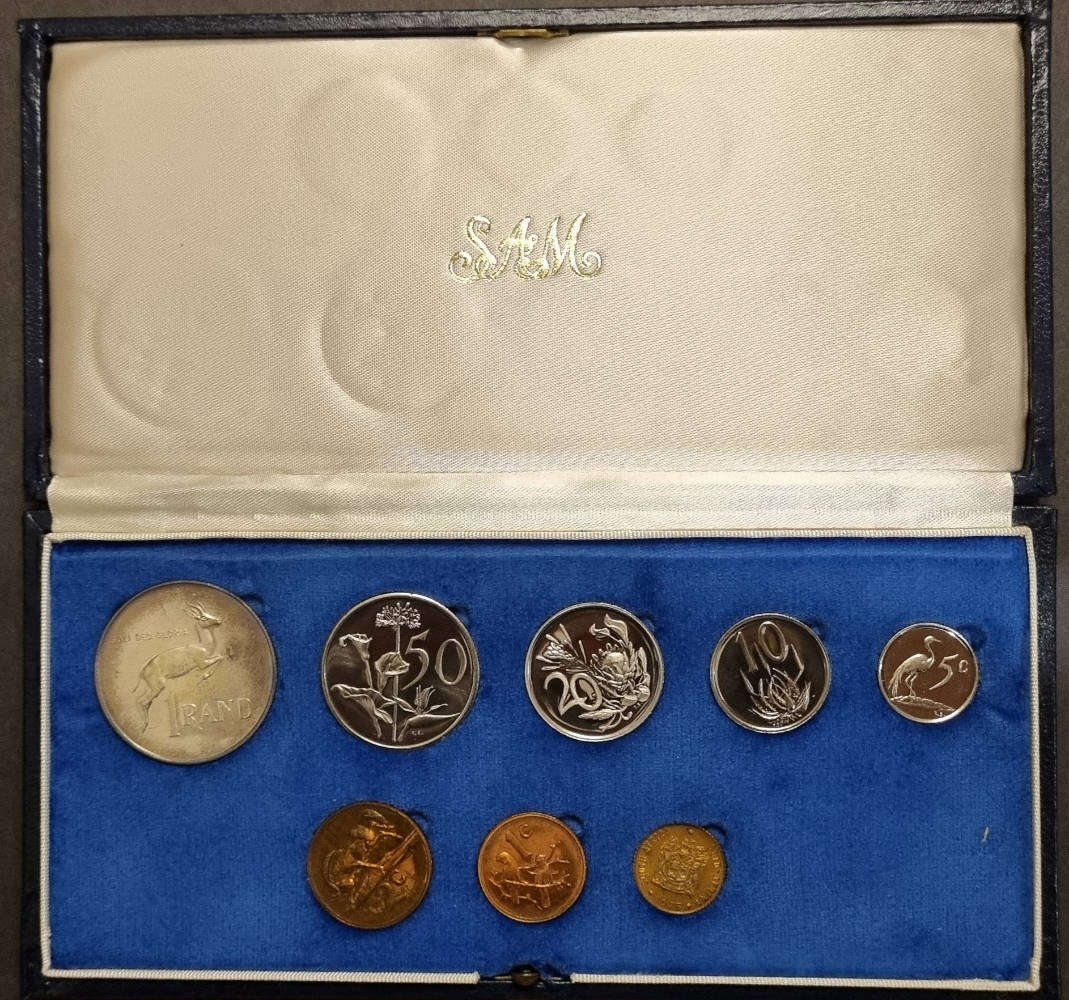 1975 South Africa Proof Coin Set  Original SA Mint Boxed Issue  1 Rand Silver Coin