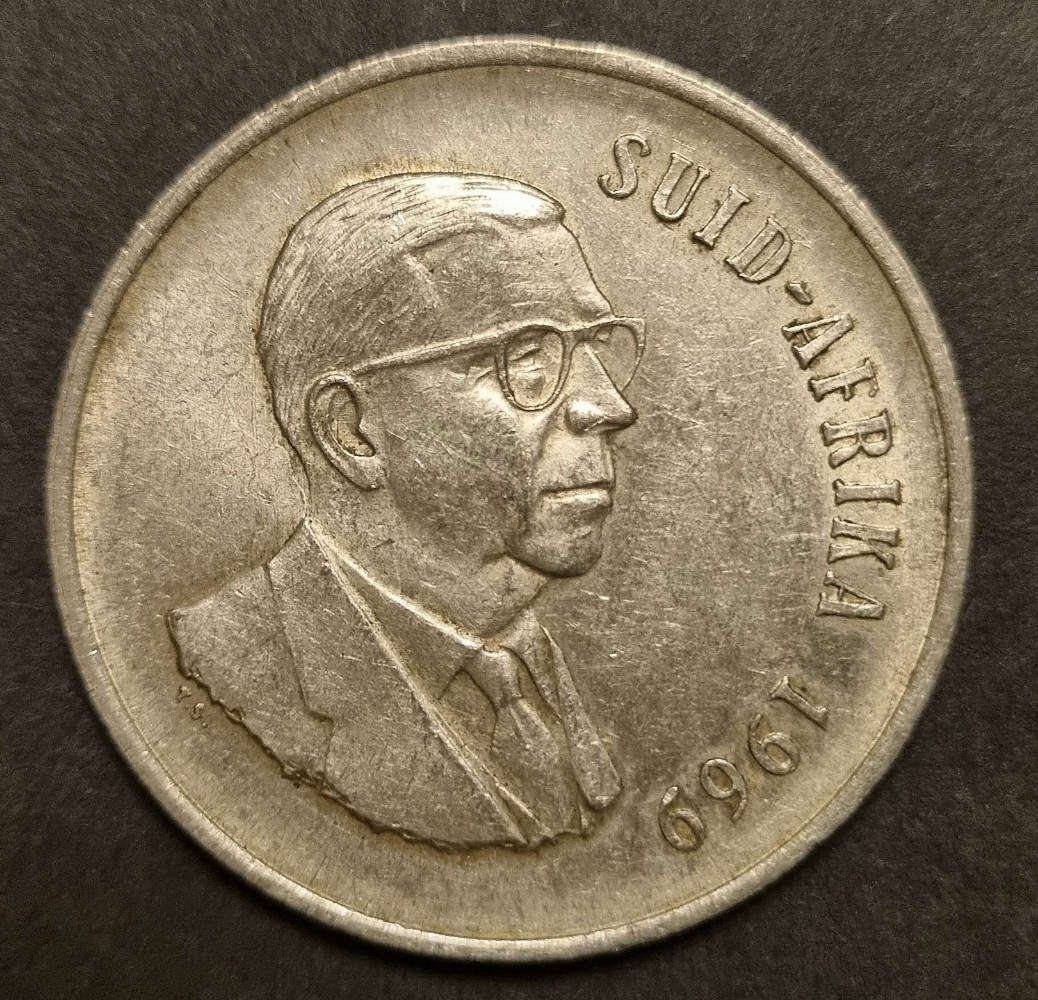 1969 South Africa 1 Rand Silver Coin