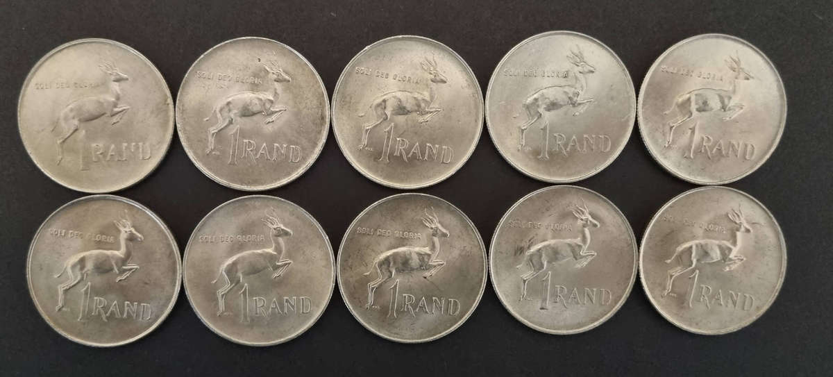 10 × 1966 R1 coins