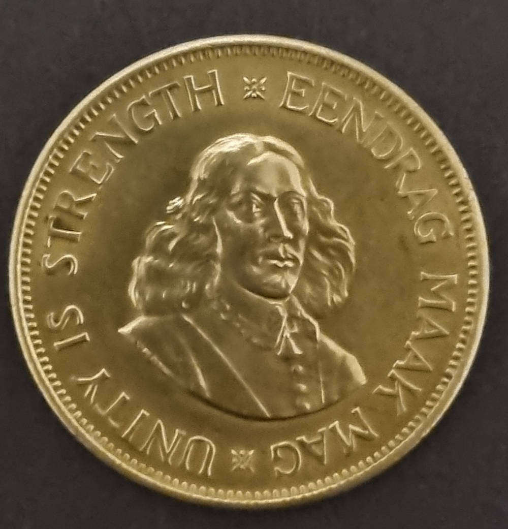 1964 South Africa 1 Cent Coin  Jan van Riebeeck & Covered Wagon  Collectible