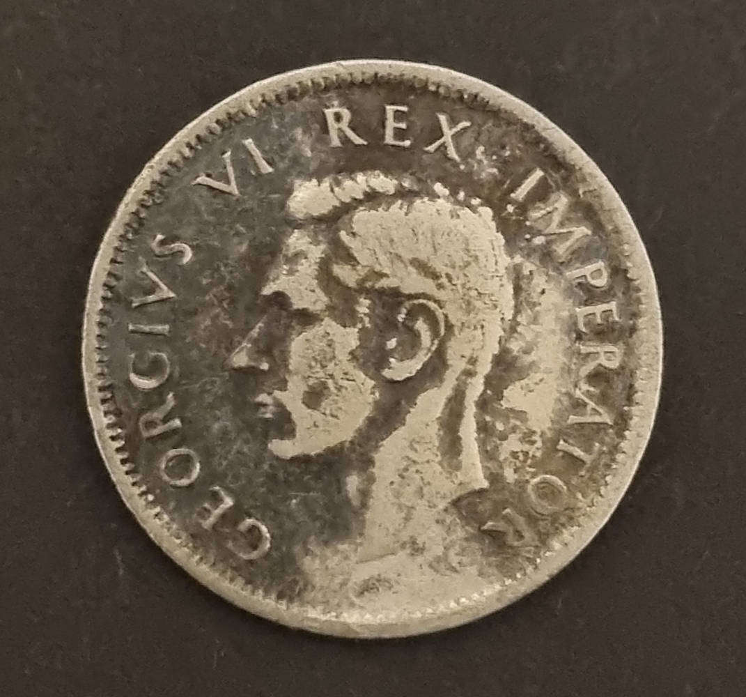 1940 South Africa 1 Shilling  King George VI  Beautiful Tarnish