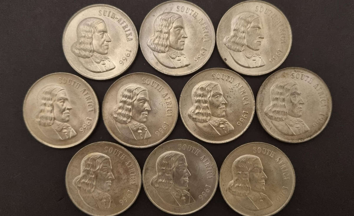 10 × 1966 South Africa 1 Rand Silver Coins  Soli Deo Gloria  Rare Collectible
