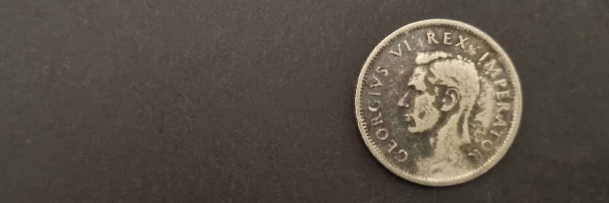 1940 South Africa 1 Shilling  King George VI  Beautiful Tarnish