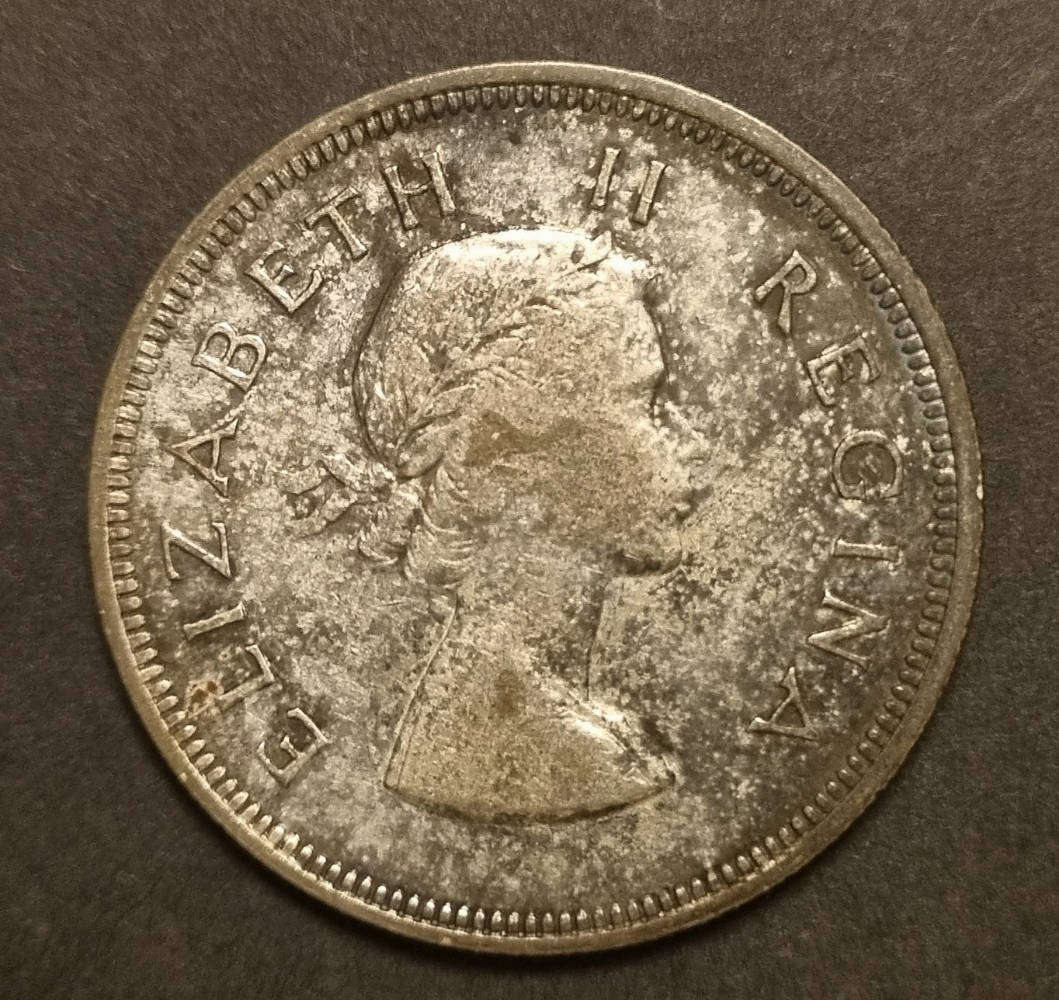 1954 South Africa 2½ Shilling Silver Coin  Queen Elizabeth II