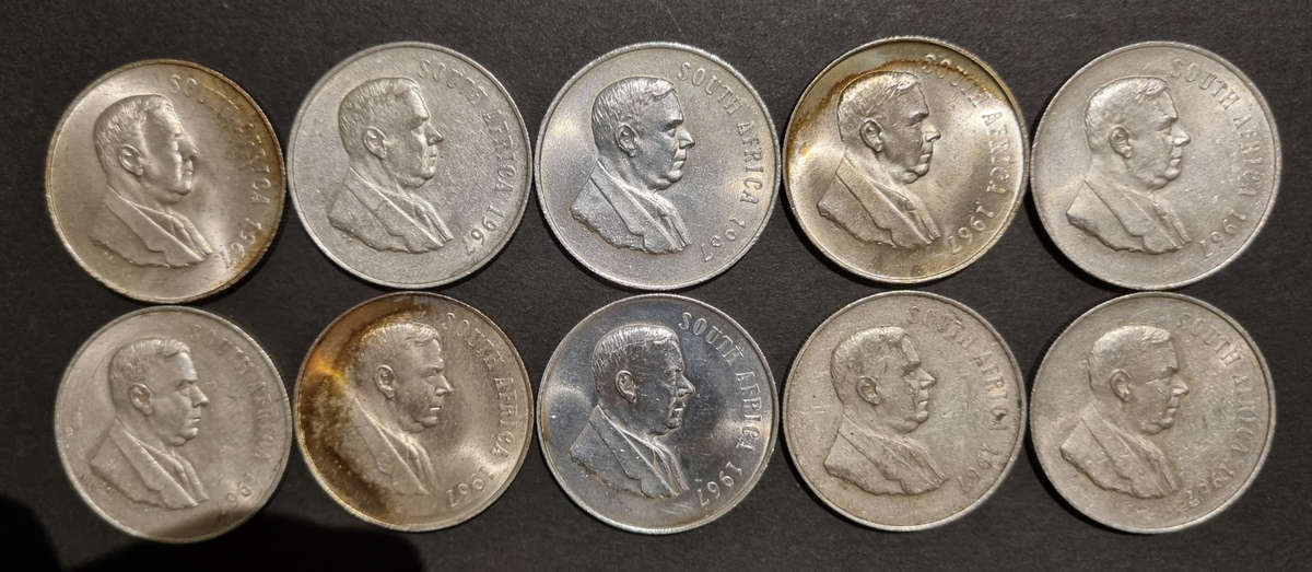 10 × 1967 R1 Coins