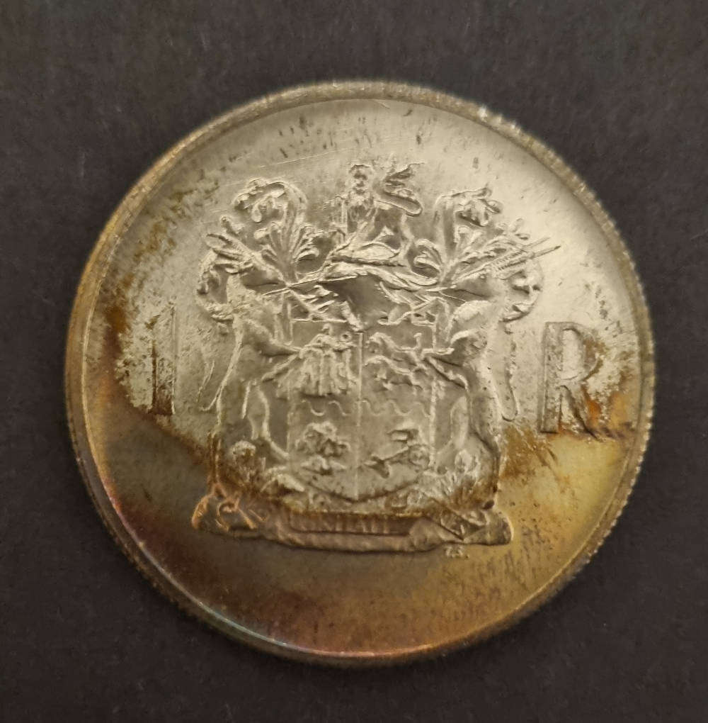 1969 Afrikaans proof R1 coin