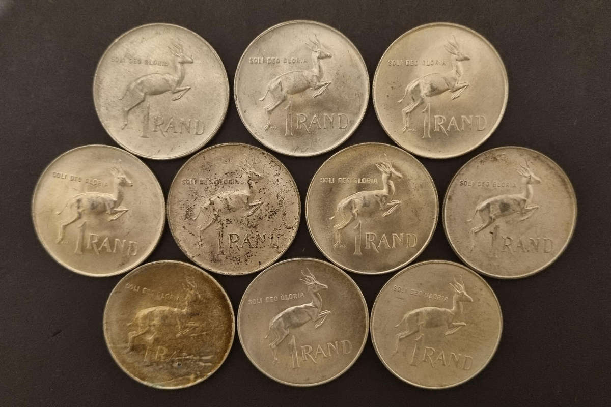 10 × 1966 South Africa 1 Rand Silver Coins  Soli Deo Gloria  Rare Collectible
