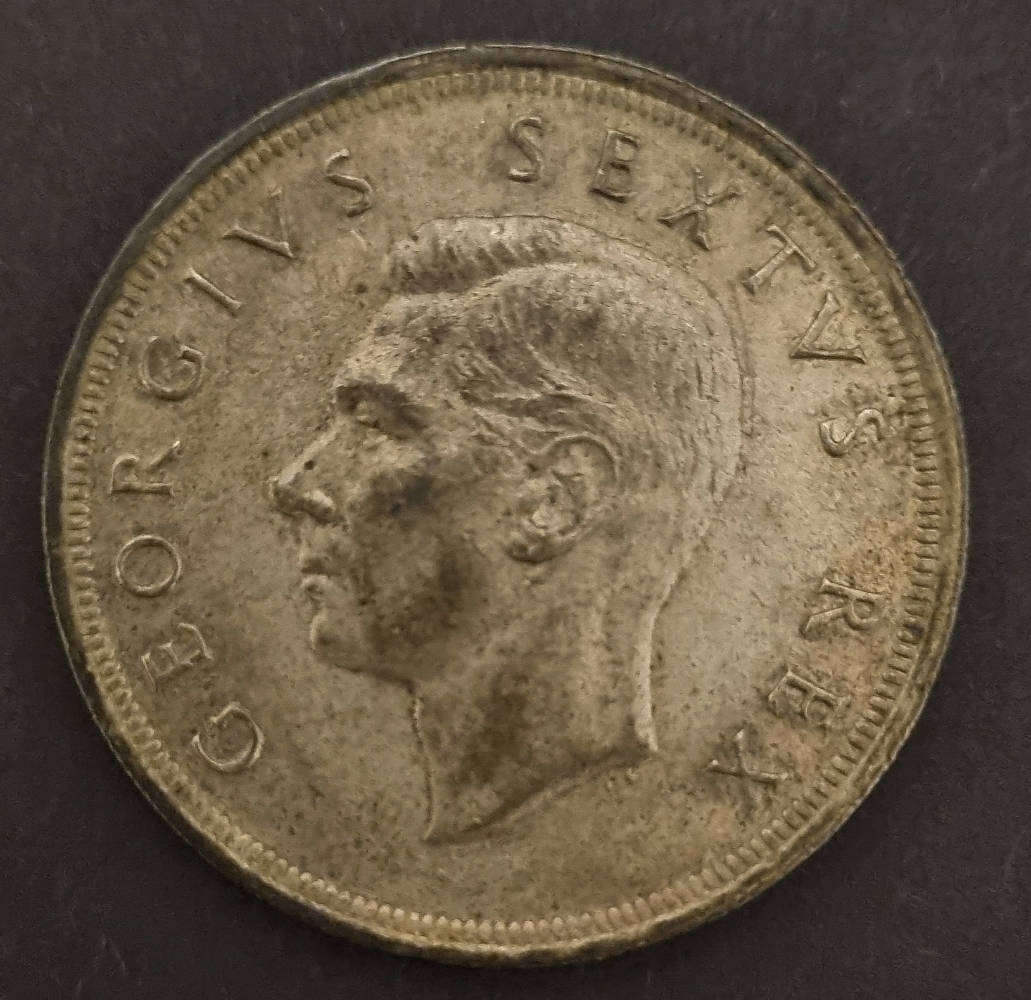 1952 South African 5 Shilling  beautifully worn & tarnished