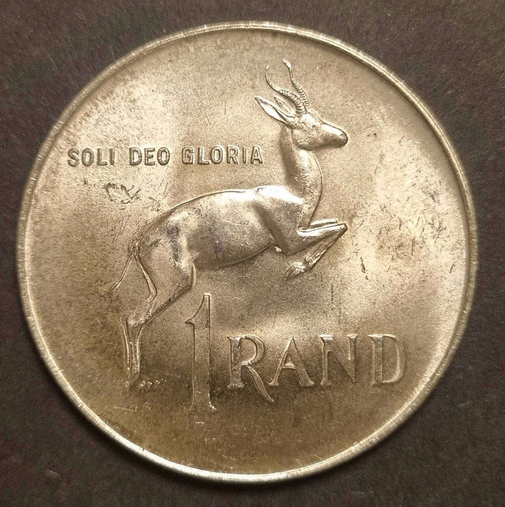 1966 South Africa 1 Rand Silver Coin