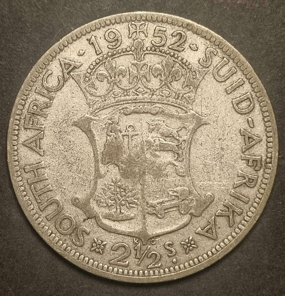 1952 South Africa 2½ Shillings  King George VI Silver Coin (Pre-Decimal Rarity)