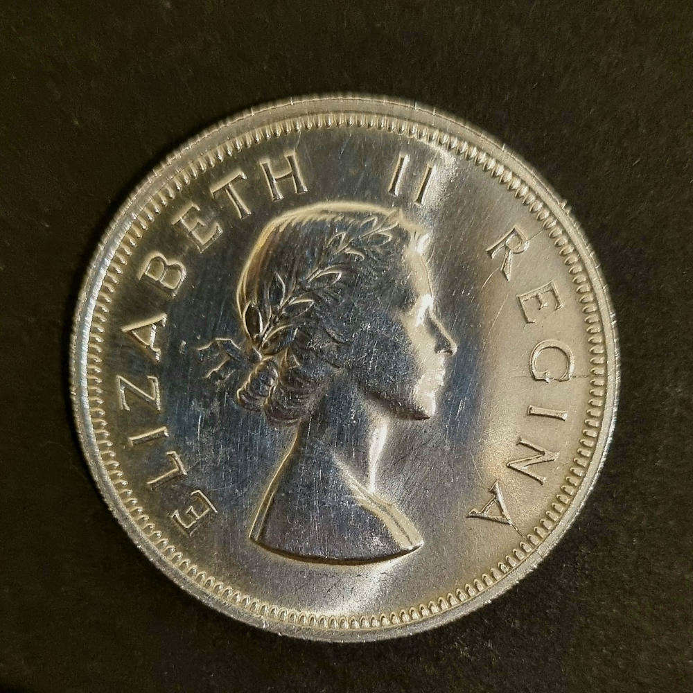 1959 South Africa 2½ Shillings  Queen Elizabeth II  Shiny Mint Condition  Rare Collectible