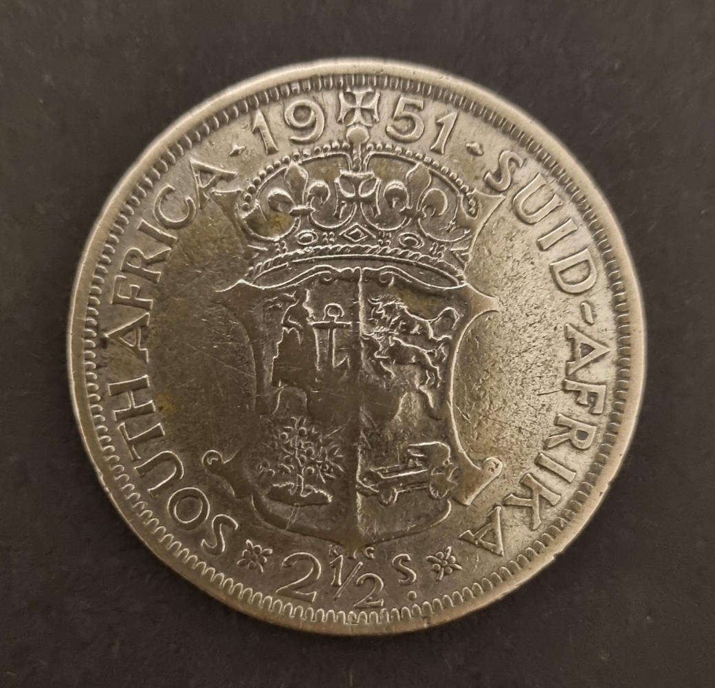  Hot Deal  1951 South Africa 2½ Shillings  Mint Condition - Slight Wear  