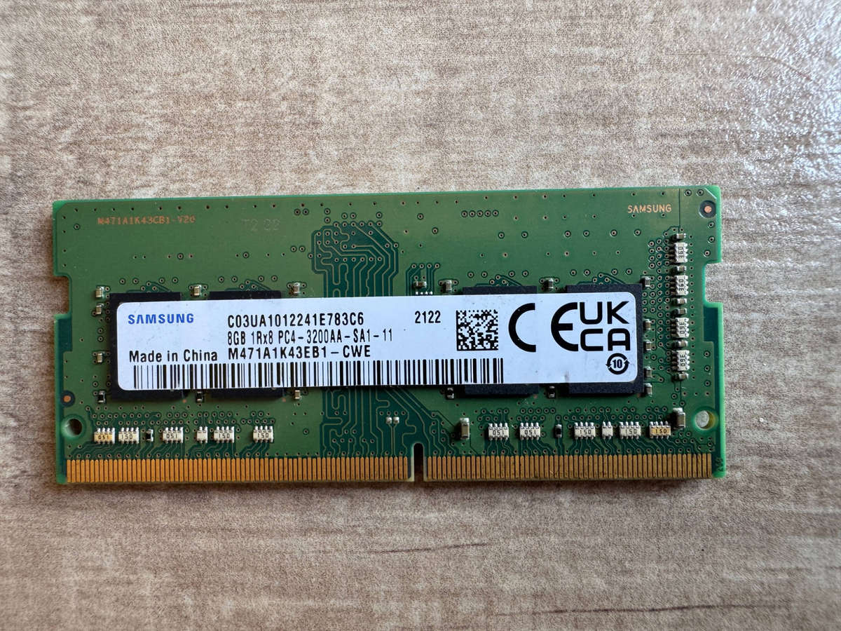 Memory (RAM) - Samsung 8GB DDR4 3200 (SO-DIMM) was listed for