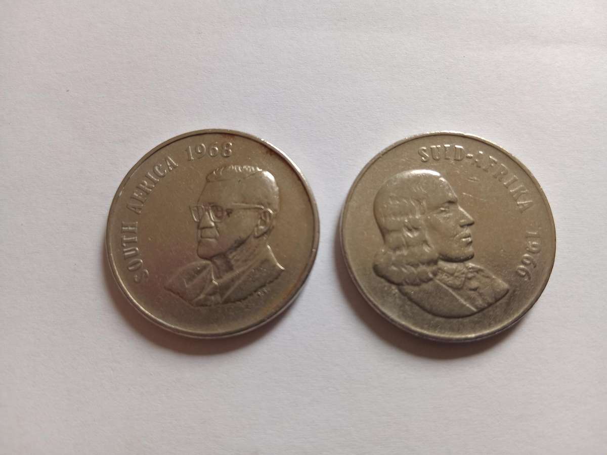 Two 50 cents 1968 English and 1966 Afrikaans