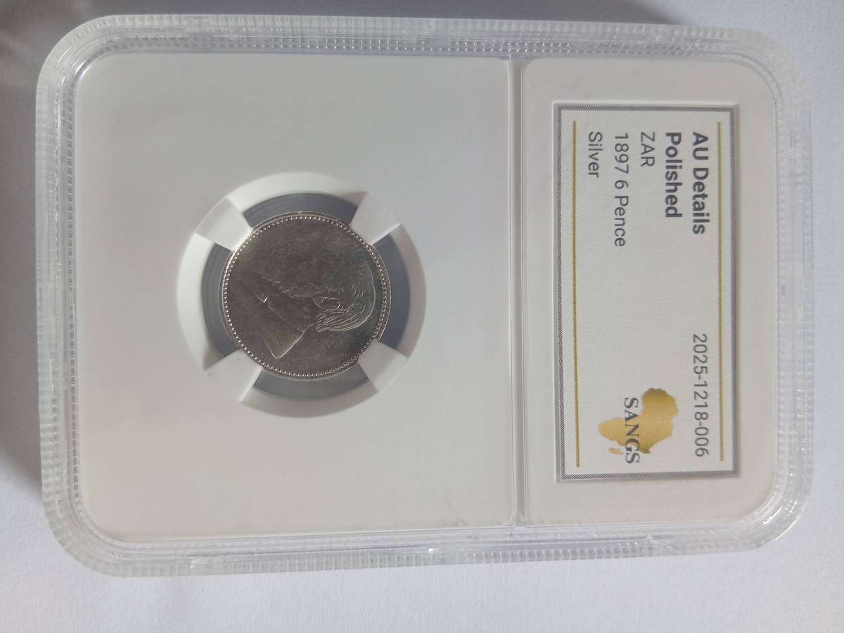 1897 6 Pence AU details polished