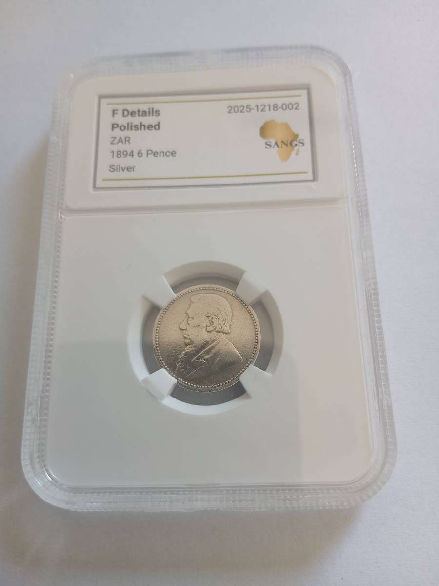 1894 6 pence F Details polished