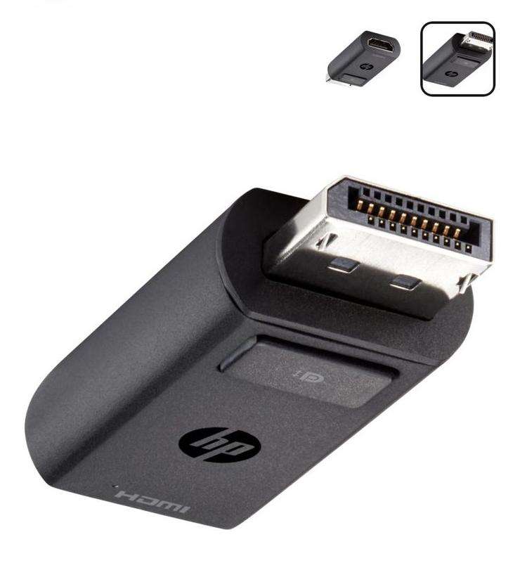 HP DisplayPort to HDMI 1.4 A/V Adapter, Digital Audio/Video Converter, Male DisplayPort to Female HD