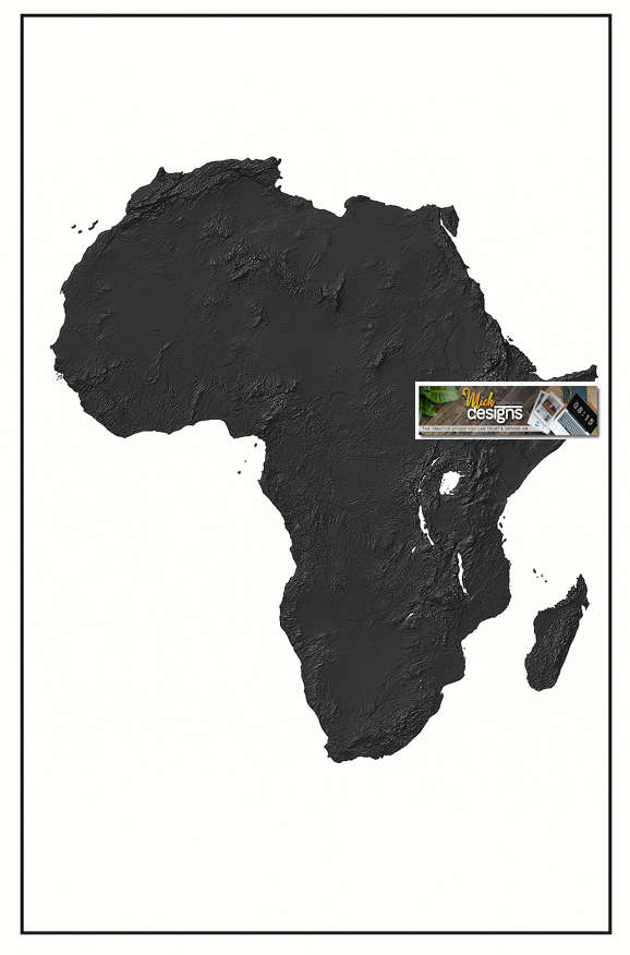 Africa Relief Map Digital Download For Vinyl Decal Print for Vehicles